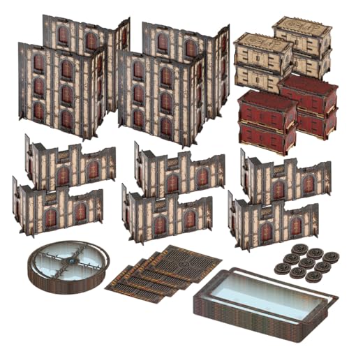 Jucoci Battlezone Creation Kit 18PCS Tabletop Terrain Wargame Terrains Set Compatible with WH40K(White) - color: White, size: 18 PCS Set