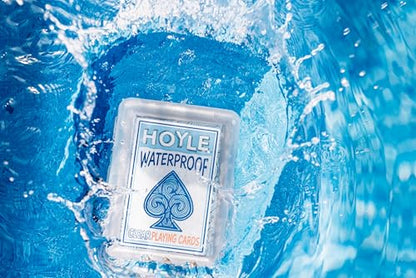 Hoyle Waterproof Clear Plastic Playing Cards 1 Deck Outdoor Pool | Flexible plastic resists bending and tearing, Rinse clean after use, Perfect for camping and beach games