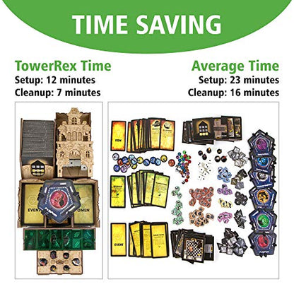 TowerRex Organizer for Betrayal at House on The Hill 2nd Ed Board Game, Widow's Walk Expansion, Storage Insert, Accessories Upgrade