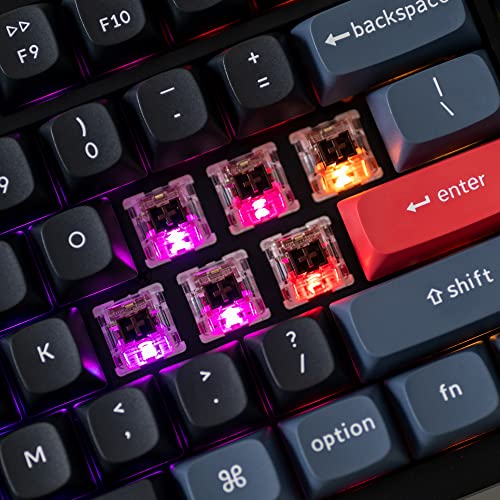Keychron V6 Wired Custom Mechanical Keyboard Knob Version, Full-size QMK/VIA Programmable Macro with Hot-swappable Keychron K Pro Brown Switch Compatible with Mac Windows Linux Black (Non-Transparent) | QMK/VIA Programmable with Hot-swappable Keychron Bro