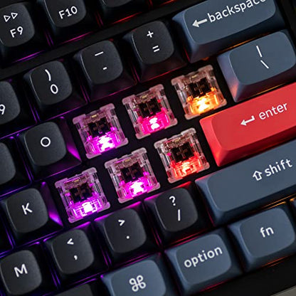 Keychron V6 Wired Custom Mechanical Keyboard Knob Version, Full-size QMK/VIA Programmable Macro with Hot-swappable Keychron K Pro Brown Switch Compatible with Mac Windows Linux Black (Non-Transparent) | QMK/VIA Programmable with Hot-swappable Keychron Bro