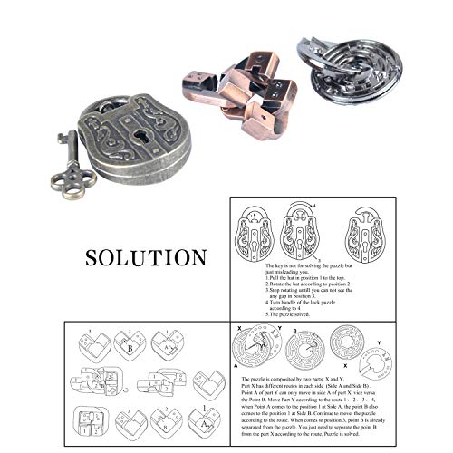 Brain Teaser Puzzle for Adults Puzzles Metal Hole Lock Adult Educational Toy Jigsaw IQ Puzzle (Blue) - color: Blue