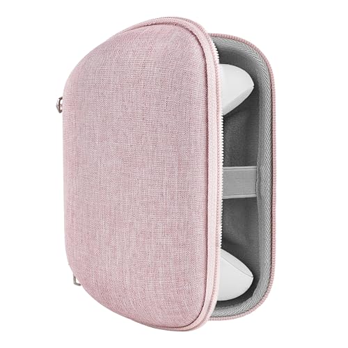 GEEKRIA Controller Travel Case Compatible with Xbox Series X/S & Xbox One, Hard Shell Carrying Bag with Joystick Protection, Cable storage, Controller Retention Strap (Pink) - color: Pink