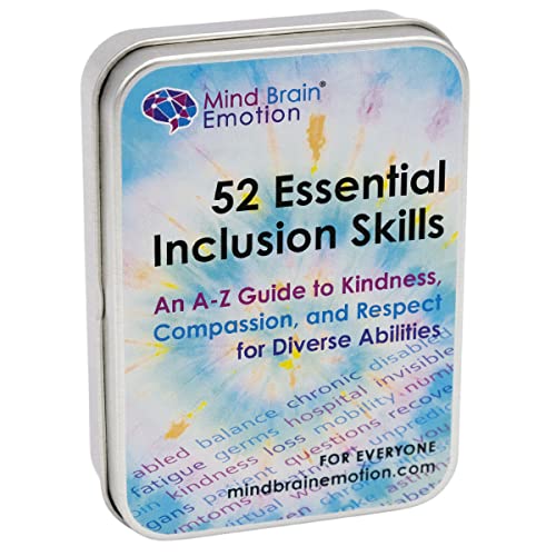Mind Brain Emotion 52 Essential Inclusion Skills - A to Z Guide to Kindness, Compassion, Respect for Diversity and Disabilities - Educational Cards and Health Advocate to Teach Kids Empathy - style: Inclusion Skills