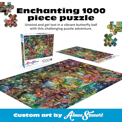 Buffalo Games - Aimee Stewart The Butterfly Ball 1000 Piece Jigsaw Puzzle, Made in USA, Premium Recycled Board, Reference Diagram - color: The Butterfly Ball