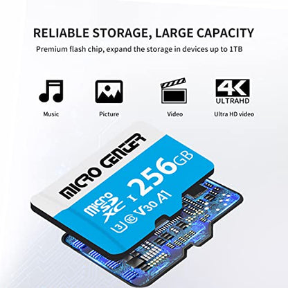 Micro Center Premium 256GB microSDXC Card, Nintendo-Switch Compatible Micro SD Card, UHS-I C10 U3 V30 4K UHD Video A1 Flash Memory Card with Adapter (256GB) - size: U3 A1 - 256GB