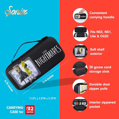 Sonix Carrying Case for Nintendo Switch 2, Switch 1, Lite, OLED, Protective Travel Case with Game Cartridge Storage - color: Little Nightmares