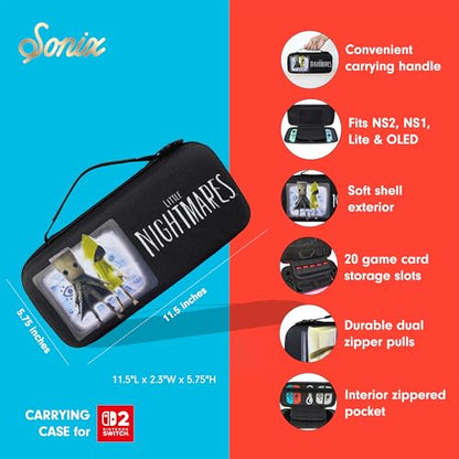 Sonix Carrying Case for Nintendo Switch 2, Switch 1, Lite, OLED, Protective Travel Case with Game Cartridge Storage - color: Little Nightmares