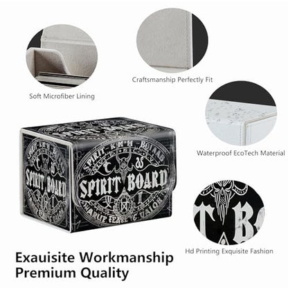 Strong Magnet Card Case Deck Box Mtg Card Box Playing Card Box Magic Deck Box Tcg Up to 200 Cards Creative Pattern Trading Card Storage Box for Collectible Card Games, A Black White Spirit Board - color: A Black White Spirit Board