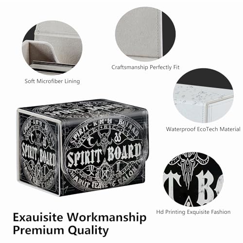 Strong Magnet Card Case Deck Box Mtg Card Box Playing Card Box Magic Deck Box Tcg Up to 200 Cards Creative Pattern Trading Card Storage Box for Collectible Card Games, A Black White Spirit Board - color: A Black White Spirit Board