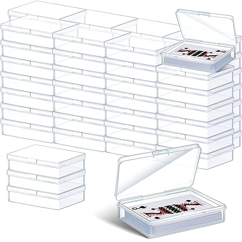 Vicenpal Playing Card Box Clear Plastic Playing Card Deck Case Snap Closed Holder Storage Organizer for Bank Business Trading Poker Gaming(200 Pcs,Raised Snap,3.86 x 2.91 x 0.94 Inch) - color: Raised Snap, size: 3.86 x 2.91 x 0.94 Inch