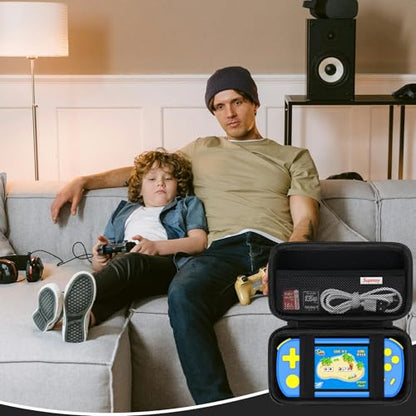 Supmay Carrying Case Compatible with CCTU / TEBIYOU Kids Handheld Games Preloaded 218 Retro Video Games, Portable Gaming Electronic Toys Storage Holder Travel Bag with Mesh Pocket for USB Cable, Black - color: Black