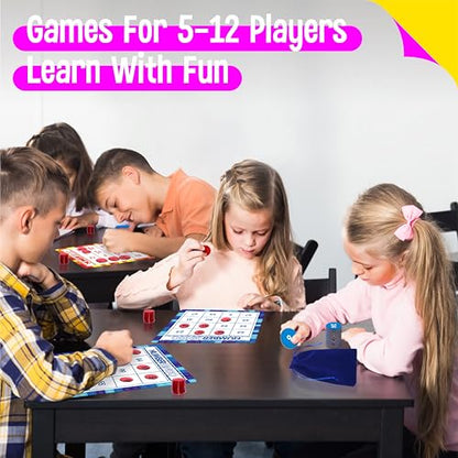 SpriteGru Number Bingo Game, Number 1-100 Bingo Board Game Learn & Count to Read 2 Versions Number Recognition Game for Kids 5-12, Perfect for Classroom & At Home - style: Number Bingo Game