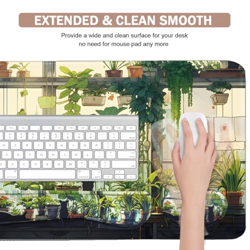Kawaii Large Mouse Pad, 4 in1 Kawaii Extended Mouse Pad Set Desk Pad Easy Typing for Typing Office Game 35.4 x15.7 in - Cute Cat - color: Cute Cat