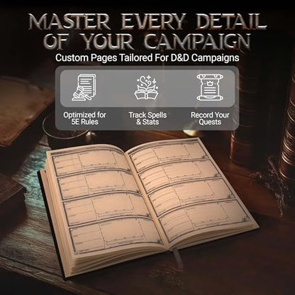 DND character sheets (200 Pages A5) - dnd journal Dragon Embossed Leather for Dungeons & Dragons | dnd notebook & Campaign Tracker - dnd character journal Gift for DM's & Players
