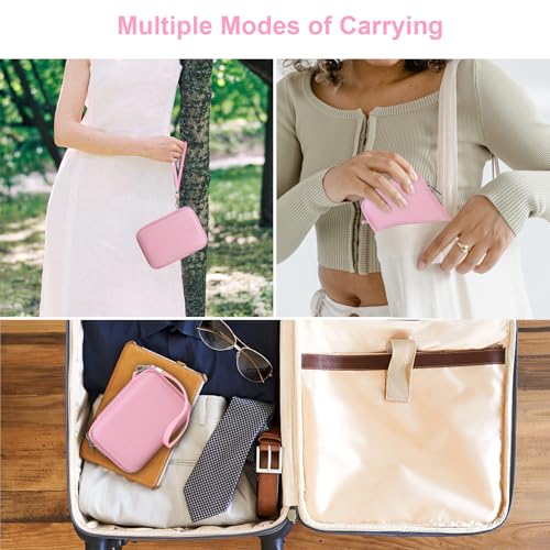 Canboc Carrying Case for Fujifilm X100VI/ X100V/ X100F/ X100S/ X-E5 Digital Camera, Zipper Mesh Pocket fit USB Cable, Pink (Case Only) - color: Pink