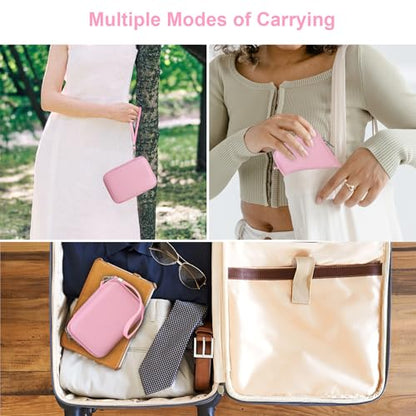 Canboc Carrying Case for Fujifilm X100VI/ X100V/ X100F/ X100S/ X-E5 Digital Camera, Zipper Mesh Pocket fit USB Cable, Pink (Case Only) - color: Pink
