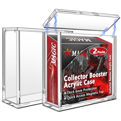Kevenal MTG Collector Booster Box Case, Premium Magnetic Display for Sealed Magic Trading Card Boxes, 6mm Acrylic with Strong Seal, UV-Protection & Scratch-Resistant (2 PCS)