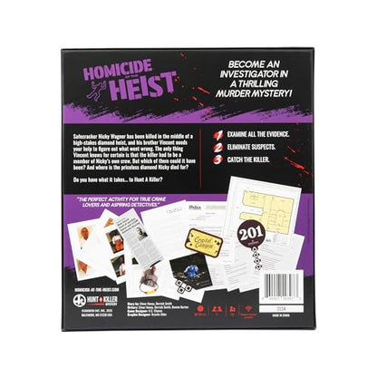 Hunt a Killer: Homicide at The Heist, Solve the Murder of a Brilliant Jewel Thief, Murder Mystery Game for Adults, Perfect for True Crime Fans, Mystery Box for Game Night, Designed 1+ Players Ages 14+ - style: Homicide At The Heist