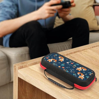 AoHanan Little Fox Butterfly And Flowers Switch Carrying Case with 20 Games Cartridges Hard Shell Travel Protection Case for Console & Accessories - color: Little Fox Butterfly And Flowers