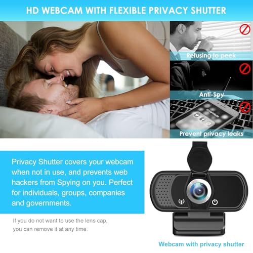 XPCAM HD 1080p Webcam with Microphone,USB Web Camera for Computer PC Laptop | PC Webcam with Cover/Tripod,110°FOV Wide Angle,Plug&Play Streaming Computer Camera for Laptop Mac Zoom,Teams,Twitch Gaming - color: webcam for pc (black)