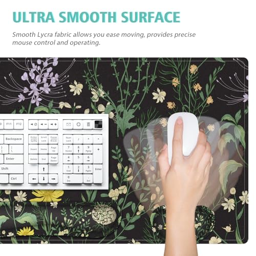 Desk Mat, Mouse Pad with Wrist Rest,4-in-1 Large Mouse Pads for Desk,Computer Ergonomic Mousepad with Wrist Support for Keyboard and Mouse(Grass) - color: Grass
