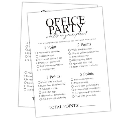 Tuyashua Office Party What's On Your Phone Games, Work Party Games, Team Building Group Office Game, Work Happy Hour Idea, Great for Coworker or Adult Trivia Game, Set of 30 Cards - OP07