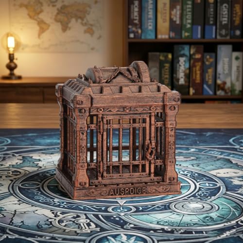 Dice Jail DND Dice Jail RPG Accessory Tabletop Dice Organizer AF1227D | Red Copper Color Dice Prison, Immersive Gaming Table Decor and Miniature Map Props for Tabletop RPG Game Sessions - color: Af1227d Dice Jail Red Copper