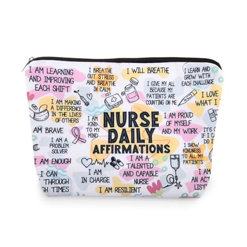 Motivational Encouragement Nurse Gifts for Nursing Student Teacher Graduation Birthday Gifts Inspirational Nurse Practitioner Makeup Bags Nurses Week Day Appreciation Gift for Coworker - color: Daily Nurse