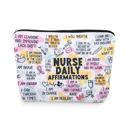 Motivational Encouragement Nurse Gifts for Nursing Student Teacher Graduation Birthday Gifts Inspirational Nurse Practitioner Makeup Bags Nurses Week Day Appreciation Gift for Coworker - color: Daily Nurse