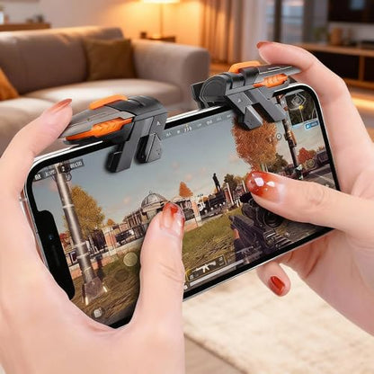PXIRQ Mobile Phone Triggers for Gaming - 6 Finger Operation High Sensitive Aim & Shoot Game Physical Joystick Buttons for PUBG Mobile Game