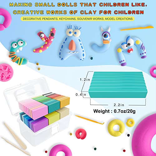 Cyajm 60 Colors Oven Bake Clay Kit, Individually Wrapped | For kids jewelry making, home art. Easy to shape and bake - color: 60 Colors