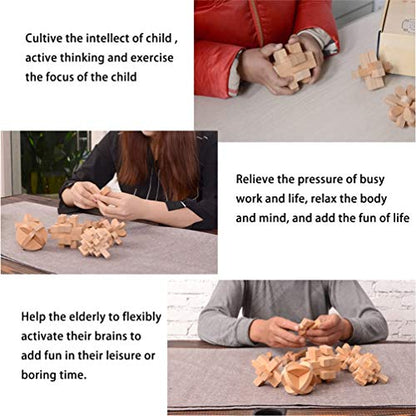 Bamboo 3D Puzzle Metal Brain Teasers Puzzles Mind Game Toys Set for Teens and Adults Pack of 12pcs