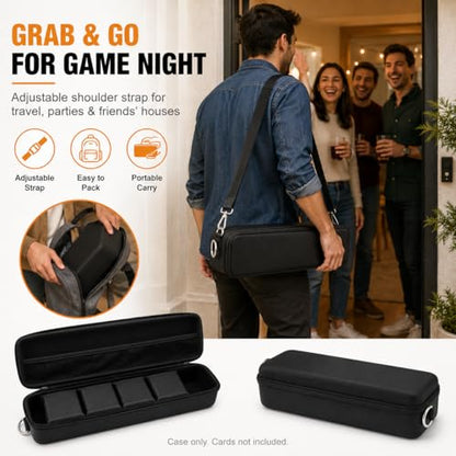 Comecase Trading Card Storage Case, Holds 1500 Cards, Shoulder Strap, Black | Large-Capacity Shoulder Bag Keeps Trading, Sports and Party Game Cards Together for Home Storage, Game Nights and Travel
