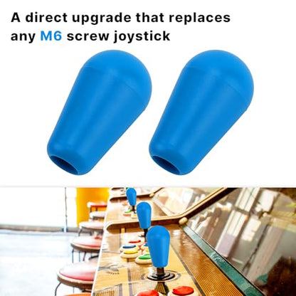 Gallipower 2Pcs Blue Ellipse Oval Joystick Head,Arcade Joystick Ball Top Handle Rocker Round Head,Arcade Kit DIY Replacement Parts - color: style 10
