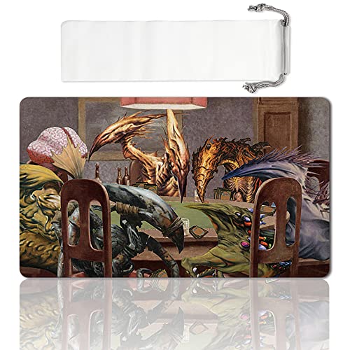Board Game TCG Playmat Table Mats Games Size 60X35 cm Mousepad Compatible for MTG RPG CCG Trading Card Game Play mats (SLIVERS-Playing-Poker) - color: Slivers-playing-poker