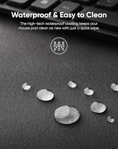 Reniteco Waterproof Large Office & Gaming Mouse Pad, 31.5" x 11.8", Black | Anti-Fray Stitched Edges, Premium Textured Surface, Non-Slip Rubber Base, Water and Stain Resistant Protection - color: Matte Black, size: 31.5''x 11.8''x0.12"