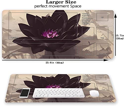 STORKY Fantasy Black Lotus TCG Playmat, 24 x 14 inches, MTG Trading Card Game Playmat, Smooth Surface, Battle Game Rubber Collection, Cool 09 - color: Pattern9