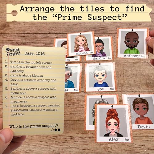 Prime Suspect Logic Game with 45 Case Cards | Single Player or Group Play | Ages 8+ | Compact Brain Teaser Game | Detective Game (Prime Suspect: Original)
