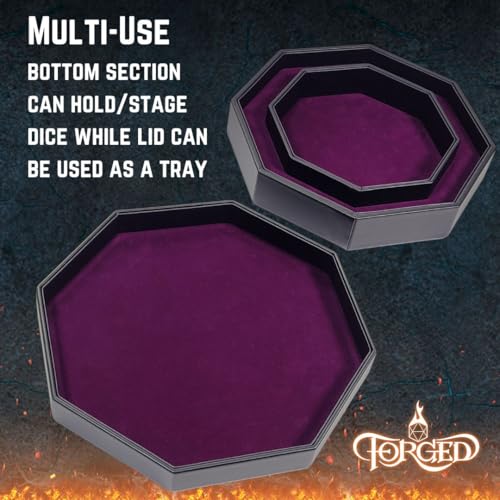 Forged Dice Co. Dice Arena Rolling Tray and Storage Compatible with Any dice Game, D&D and RPG Gaming - color: Purple