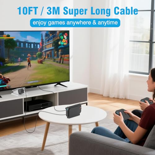 Charger for Nintendo Switch 2-20V 3A 60W AC Adapter Fast Charging with 10FT USB C Cable - Compatible with Switch/OLED/Lite/Steam Deck, Support 4K TV Mode, Foldable Plug - size: 10FT
