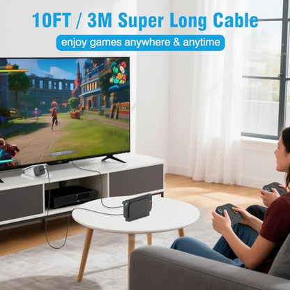 Charger for Nintendo Switch 2-20V 3A 60W AC Adapter Fast Charging with 10FT USB C Cable - Compatible with Switch/OLED/Lite/Steam Deck, Support 4K TV Mode, Foldable Plug - size: 10FT