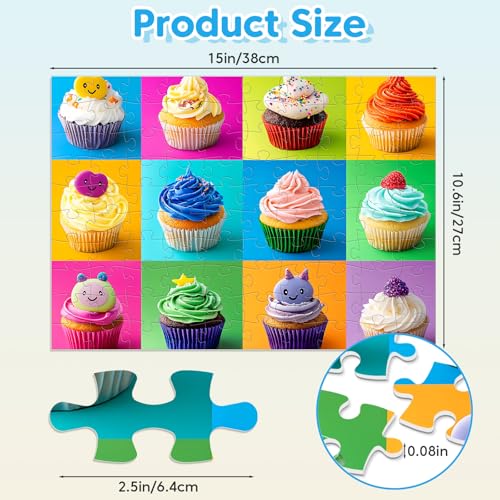 100 Piece Puzzles for Kids Ages 4-8 - Animals Flower Cupcakes Donuts Puzzle for Kids Ages 8-10 Large Puzzles for Senior Jigsaw Puzzles for Kid Ages 6-8 Year Old Educational Puzzle Toys 4-Pack - style: Wild Animals Portraits Flowers Donuts