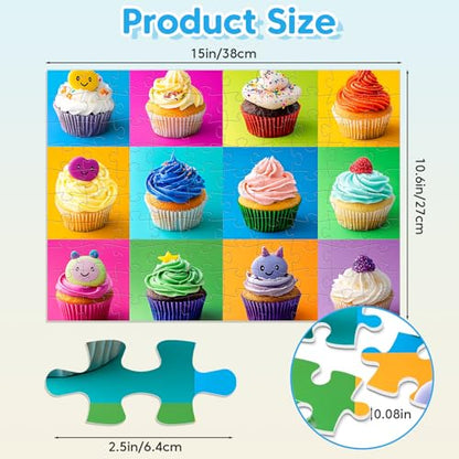 100 Piece Puzzles for Kids Ages 4-8 - Animals Flower Cupcakes Donuts Puzzle for Kids Ages 8-10 Large Puzzles for Senior Jigsaw Puzzles for Kid Ages 6-8 Year Old Educational Puzzle Toys 4-Pack - style: Wild Animals Portraits Flowers Donuts