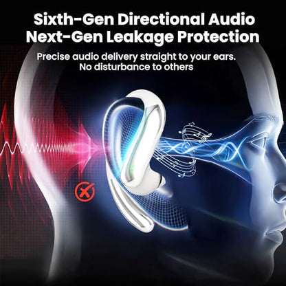 Bluetooth Headphones Wireless Earbuds Bluetooth 6.0 Headphone, Sport Bluetooth Earbuds Stereo Deep Bass Over Ear Bud with Earhooks, IPX5 Waterproof Earphone for Gym/Running/Workout White - color: White
