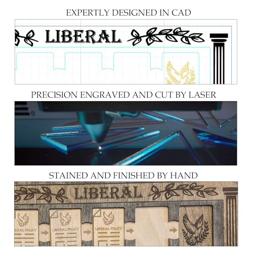 Social Deduction Strategy Board Game Accessory, Expandable 5–10 Players, Hand Crafted Wooden Game Board Upgrade, Compatible with The Official Secret Hitler Board Game - style: Unpersonalized
