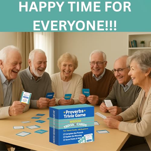 Proverbs Trivia Games, Questions with Answers & Meanings | Fun Family Party Board Games, Team Game Night, Educational Trivia Card Game, Improves Wisdom