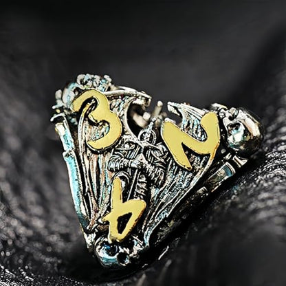 Angel Skull Gothic Hollow Metal Dice Set for DND RPG, 7-Piece Dungeons and Dragons Dice with Storage Case