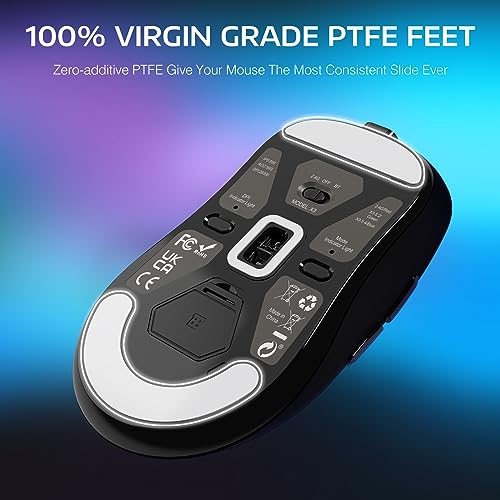 ATTACK SHARK X3 Wireless Gaming Mouse, 49g Ergonomic Computer Mouse, Triple Modes PAW3395 26K DPI Optical Sensor, 200h Battery Life, Programmable Buttons, Gaming Accessories for PC/Laptop/Mac (Black) - color: Black