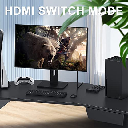 HDMI Switch 8k@60hz Splitter, AVIDGRAM Bidirectional HDMI Switcher 2 in 1 Out, Splitter 1 in 2 Out, Support 4K@120hz, Compatible with PS5, XSX, UHD TV, Monitor, Projector (1 Display at a time) - size: 8K 60Hz Bi-Directional HDMI Switch/Splitter